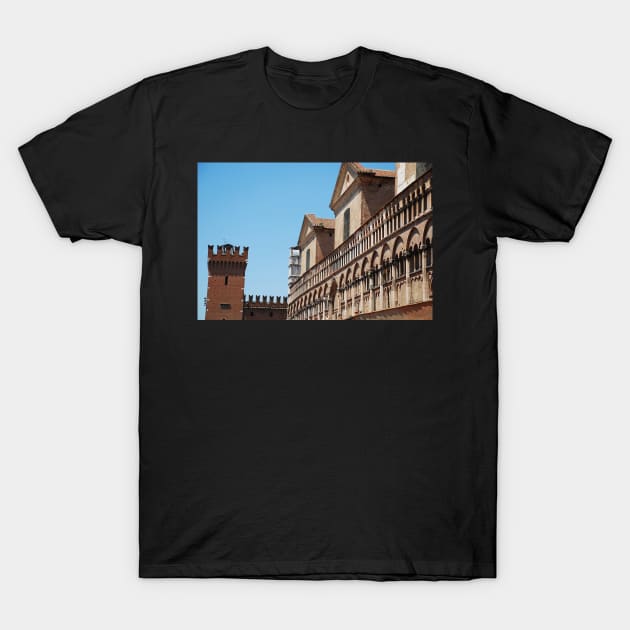 Buildings in Piazza Trento e Trieste, Ferrara T-Shirt by jojobob